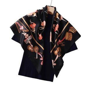 2/$30 Fashion Geometric Dancing Ballerina Satin Silk Fashion Scarves